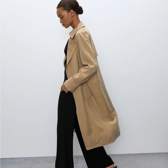 Aritzia Babaton Lawson trench coat size xs beige tan - Picture 11 of 11